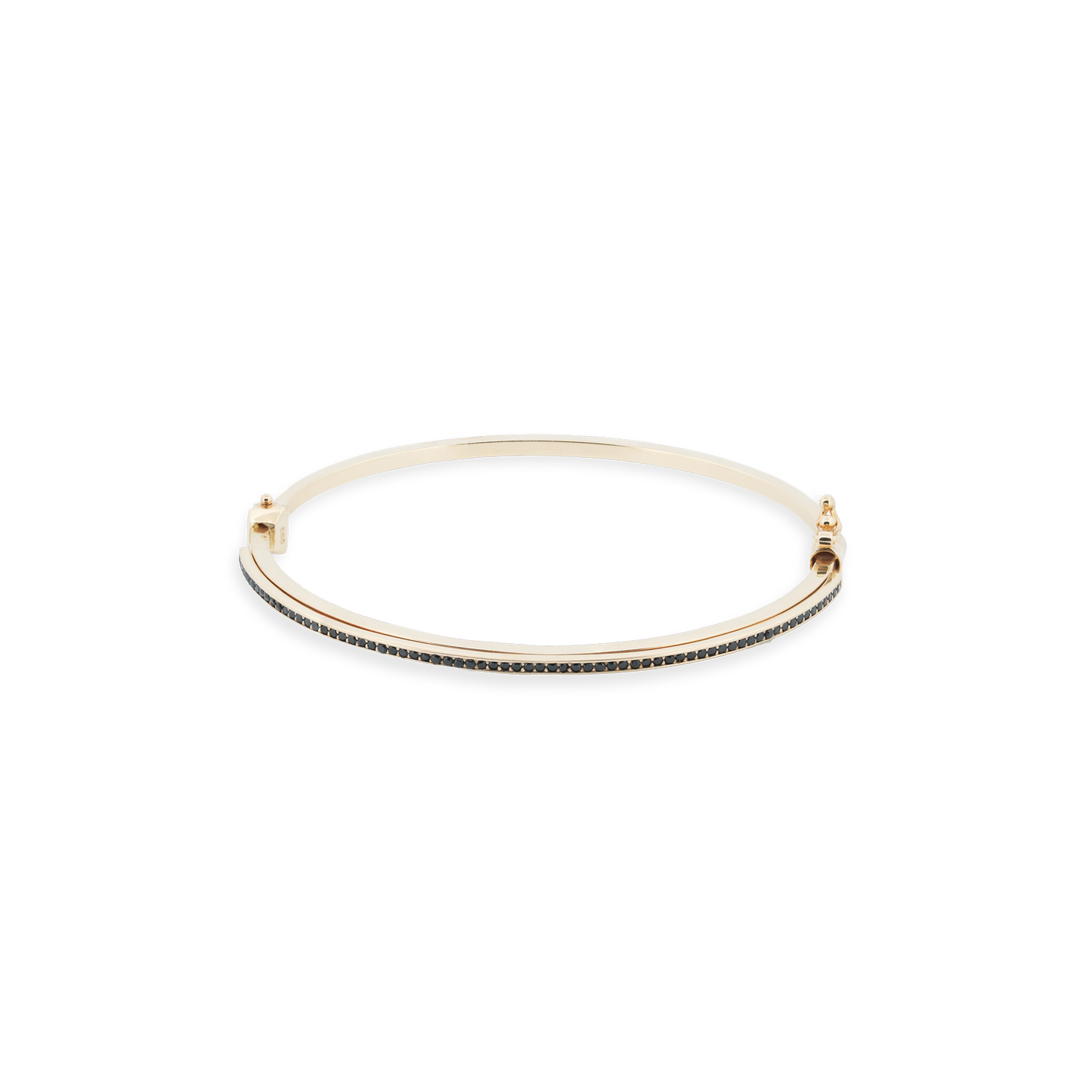 Rigid bangle with black zirconia stones