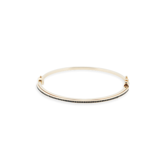 Rigid bangle with black zirconia stones